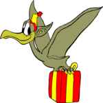 Dinosaur with Gift Clip Art