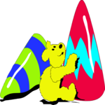 Teddy Bear & Cones Clip Art