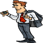 Businessman with Beeper Clip Art