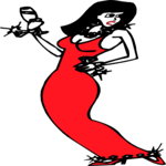 Woman in Evening Gown 1 Clip Art