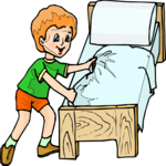 Boy Making Bed Clip Art