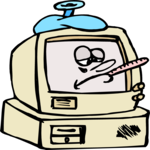 Computer with Virus 3 Clip Art