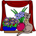 Cat & Flowers