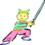 Kid Playing with Sword