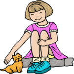 Girl & Kitten