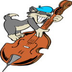 Bass Player - Cat Clip Art