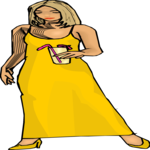 Woman in Dress 44 Clip Art