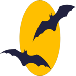 Bats & Moon 4 Clip Art