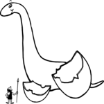 Dinosaur Baby & Man Clip Art