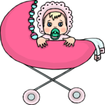Baby in Carriage 4 Clip Art