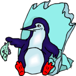 Penguin with Fish 3 Clip Art