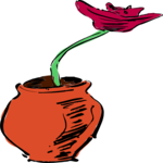 Rose in Vase 2 Clip Art