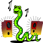 Snake Listening to Music Clip Art