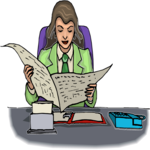 Woman Reading Newspaper Clip Art