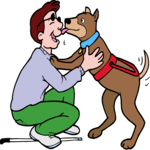 Man with Seeing Eye Dog