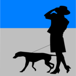Woman Walking Dog