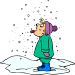 Catching Snowflakes 2 Clip Art