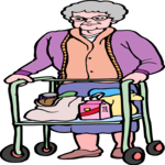 Woman with Walker 2 Clip Art