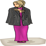 Woman with Jacket Clip Art