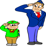 Boy & Father Saluting