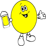 Yellow Dot with Beer Clip Art