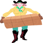 Cowgirl with Hay