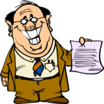 Man with Document 2 Clip Art