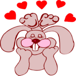 Rabbit in Love Clip Art