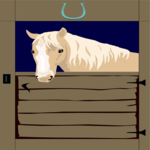 Horse in Stall Clip Art