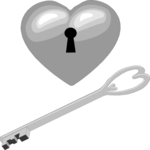 Heart & Key 3 Clip Art