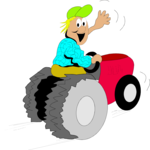 Farmer on Tractor 2 Clip Art