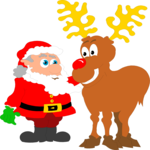 Santa & Reindeer 01 Clip Art