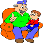 Grandfather Telling Stories Clip Art