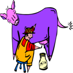 Milking Cow 3 Clip Art