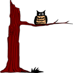 Owl in Tree 2 Clip Art