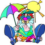 Clown with Umbrella 5 Clip Art