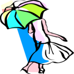 Woman with Umbrella 2 Clip Art