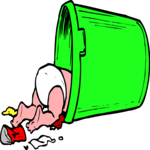 Baby in Trash Can Clip Art