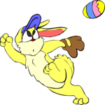 Bunny Catching Egg Clip Art