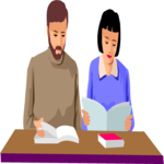 Couple Studying Clip Art