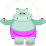 Hippo Jumping Rope Clip Art