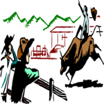 Cowboy Riding Bull 2