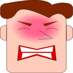 Brown Hair - Angry Clip Art
