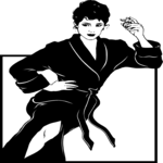 Woman in Black Robe Clip Art