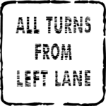 All Turns - Left Lane Clip Art