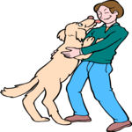 Dog with Owner 07 Clip Art