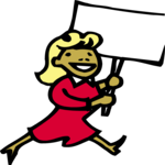Woman Holding Sign