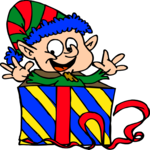 Elf with Gift 7 Clip Art