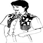 Woman in Western Shirt Clip Art