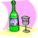 Wine & Glass 11 Clip Art